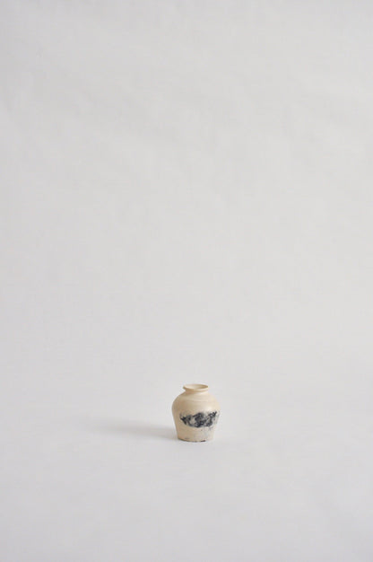 tiny wheel thrown vase, fired in a pit